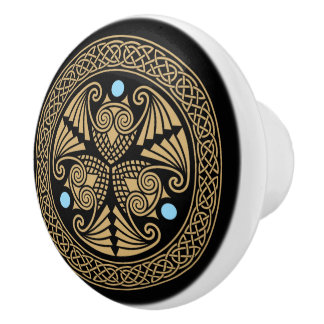 Celtic Triple Owls Keramikknauf
