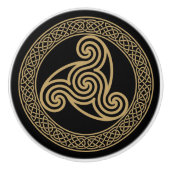 Celtic Triple Spiral Keramikknauf (Vorderseite)