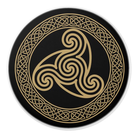 Celtic Triple Spiral Keramikknauf (Vorderseite)