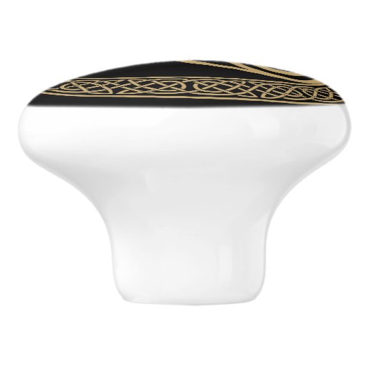 Celtic Triple Spiral Keramikknauf (Seitenansicht)