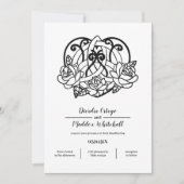 Celtic Triquetra Heart Knot Floral Handfasts Einladung (Vorderseite)