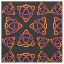 Celtic Triquetra Muster Orangen und Lila auf Bla