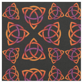 Celtic Triquetra Muster Orangen und Lila auf Bla Stoff