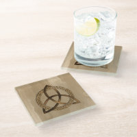 Celtic Triquetra Trinity Knot Glass Untersetzer