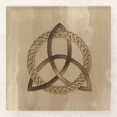 Celtic Triquetra Trinity Knot Glass Untersetzer (Vorderseite)