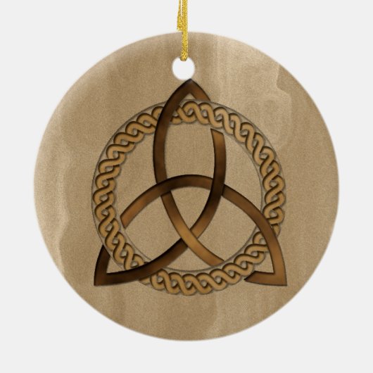 Celtic Triquetra Trinity Knot Round Ornament (Hinten)