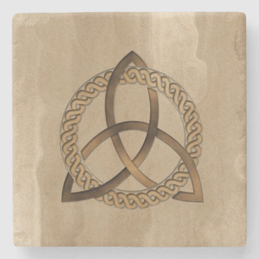 Celtic Triquetra Trinity Knot Stone Untersetzer (Vorderseite)