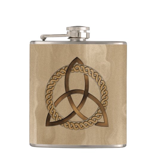 Celtic Triquetra Trinity Knot Vinyl Wrapped Flask Flachmann (Vorderseite)
