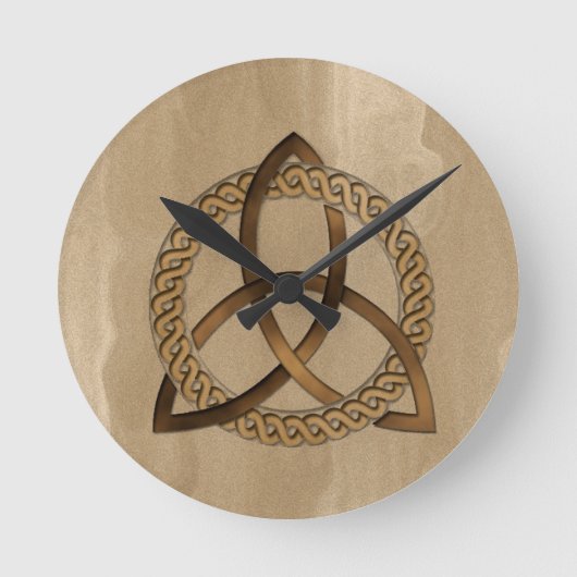 Celtic Triquetra Trinity Knot Wall Clock Runde Wanduhr (Vorderseite)