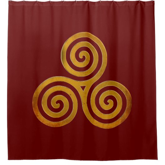 Celtic Triskele Antikgold Duschvorhang (Vorderseite)