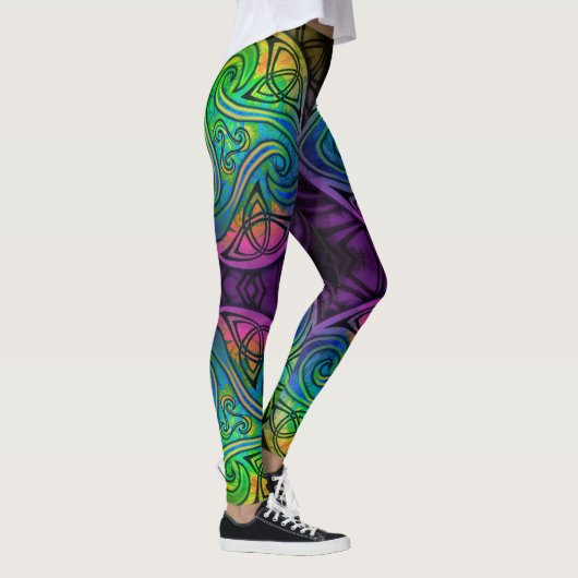 Celtic Triskele bunte Leggings (Rechts)