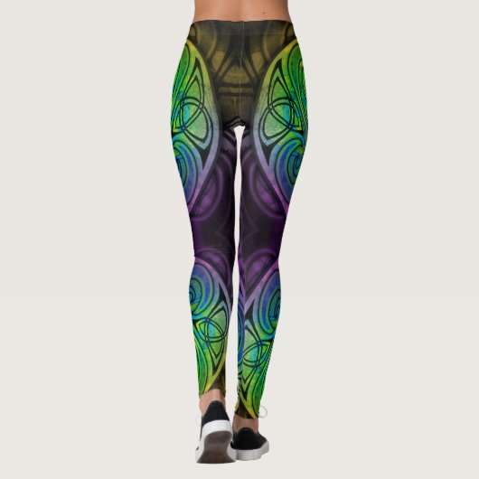 Celtic Triskele bunte Leggings (Rückseite)