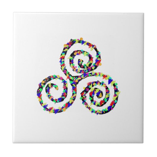 Celtic Triskele Festigkeit Power Symbol Fliese (Vorderseite)