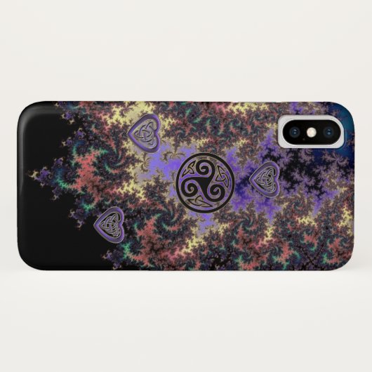 Celtic Triskele Fraktal-Herz knotet iPhone Kasten Case-Mate iPhone Hülle (Rückseite (Horizontal))