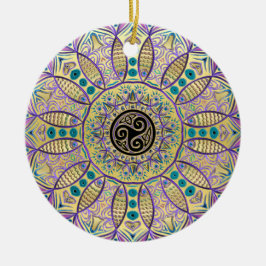 Celtic Triskele Mandala-Weihnachtsbaum-Verzierung Keramik Ornament