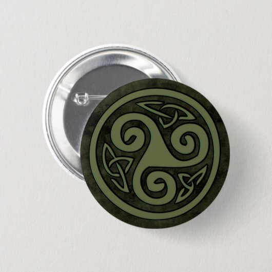 Celtic Triskele oder Triskelion Button (Vorne & Hinten)