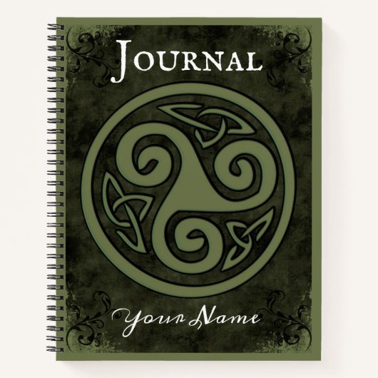 Celtic Triskele oder Triskelion Notebook Journal Notizblock (Vorderseite)