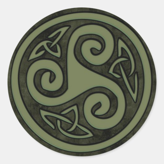 Celtic Triskele or Triskelion Runder Aufkleber (Vorderseite)