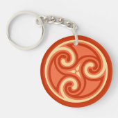 Celtic Triskele Ornament, Mandarin Orange Schlüsselanhänger (Vorderseite)
