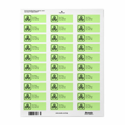 Celtic Triskele Symbol Address Labels (Vorne)