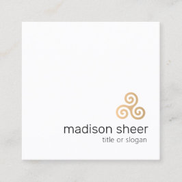 Celtic Triskele Symbol, Gold Triple Spiral Quadratische Visitenkarte