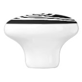 Celtic Triskele Verzierung, Schwarzweiss Keramikknauf (Seitenansicht)