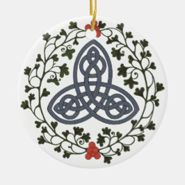 Celtic Triskele with Holly and Ivy Ornament