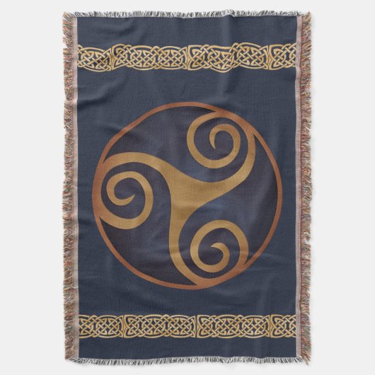 Celtic Triskelion (Blau) Benutzerdefinierte Vorlag Decke (Vorderseite Vertikal)