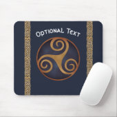 Celtic Triskelion (blau) Custom Mousepad (Mit Mouse)
