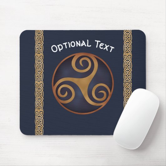 Celtic Triskelion (blau) Custom Mousepad (Mit Mouse)