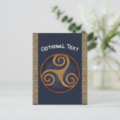 Celtic Triskelion (blau) Custom Postkarte (Stehend Vorderseite)