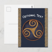 Celtic Triskelion (blau) Custom Postkarte (Vorne/Hinten)
