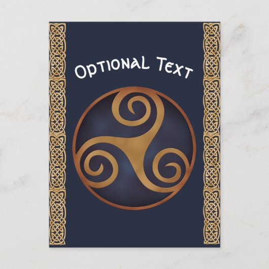 Celtic Triskelion (blau) Custom Postkarte (Vorderseite)