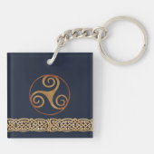 Celtic Triskelion (blau) Custom Schlüsselanhänger (Rückseite)