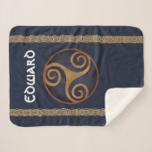 Celtic Triskelion (blau) Custom Sherpadecke (Vorderseite (Horizontal))