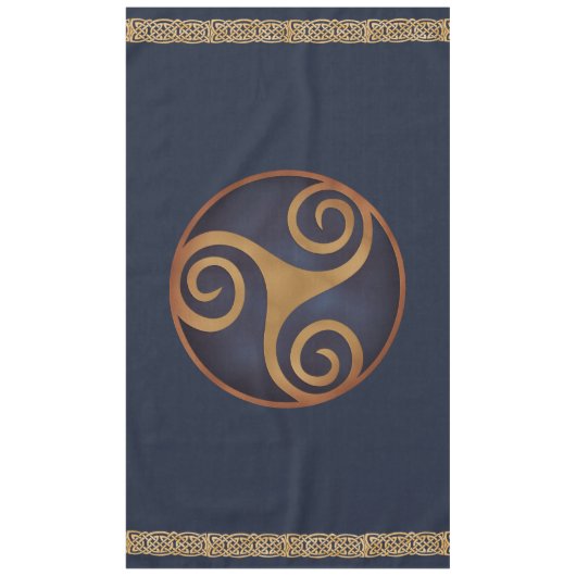 Celtic Triskelion (blau) Custom Tischdecke (Vorderseite)