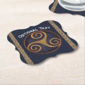 Celtic Triskelion (blau) Custom Untersetzer (angewinkelt)