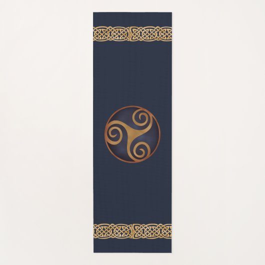 Celtic Triskelion (blau) Custom Yogamatte (Vorderseite)