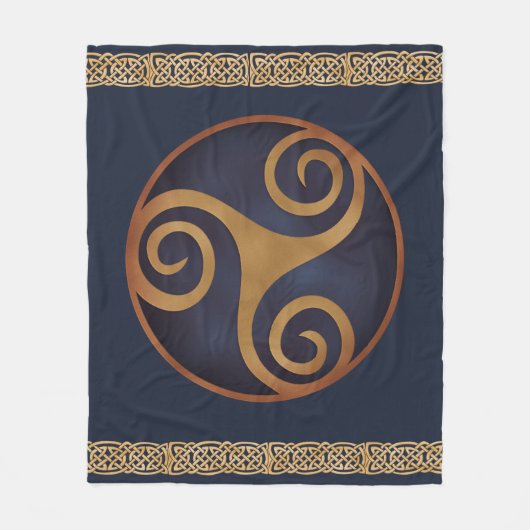 Celtic Triskelion (blaue) Gewohnheit Fleecedecke (Vorderseite)