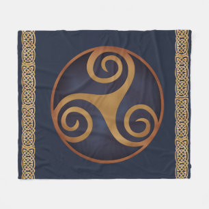 Celtic Triskelion (blaue) Gewohnheit Fleecedecke