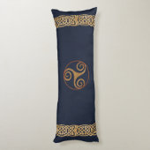 Celtic Triskelion (Blue) Custom Seitenschläferkissen (Rückseite (Vertikal))