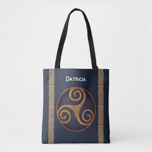 Celtic Triskelion (Blue) Custom Tasche (Vorderseite)