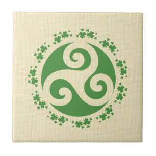 Celtic Triskelion & Kleeblatts Fliese