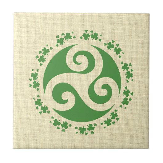 Celtic Triskelion & Kleeblatts Fliese (Vorderseite)