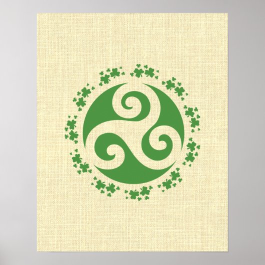 Celtic Triskelion & Kleeblatts Poster (Vorne)