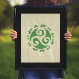 Celtic Triskelion & Kleeblatts Poster