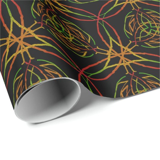 Celtic Triskelon Triskele Black Red Yellow Green Geschenkpapier (Rolleneckpunkt)