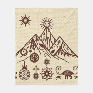 Celtic und Inuit Inspirierte Gebirgsmotive Fleecedecke