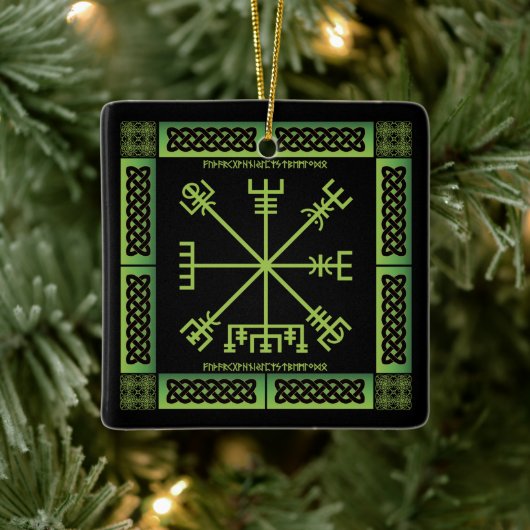 Celtic Vegvisir Ornament (Square) (Baum)