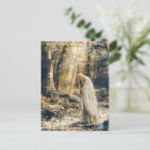 Celtic Veiled Woman in Forest Postkarte (Stehend Vorderseite)